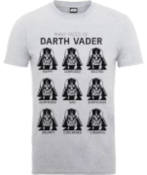 Image of Star Wars Many Faces Of Darth Vader T-Shirt - Grey - L