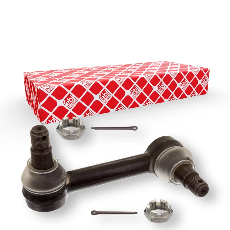 Image of FEBI BILSTEIN 46144 Anti-roll bar link Rear Axle Left, with crown nut Link Stabiliser (3229)