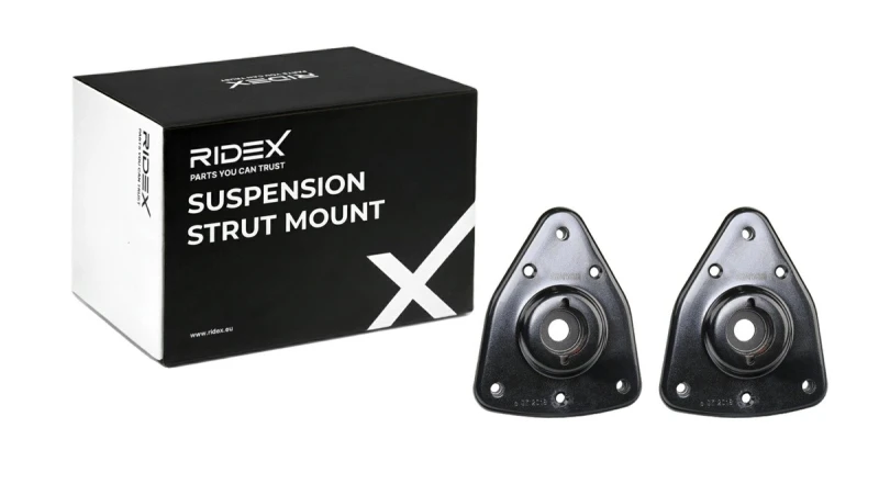 Image of RIDEX 1180S1098 Top strut mount Front axle both sides, without rolling bearing Metal Suspension Strut Support Bearing (1180)