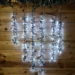 image of 480 Cool White LED Outdoor Fairy Lights Tree Cascade Snowing Christmas Decoration