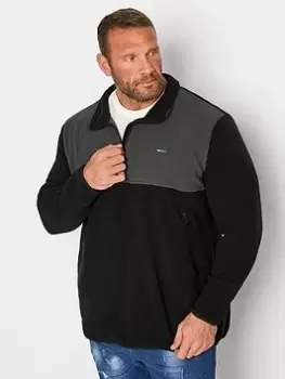 image of BadRhino 1/4 Zip Panel Fleece - Black, Size 2XL, Men