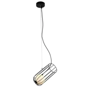 Italux Lighting - Italux What what - Modern Hanging Pendant Black 1 Light with Black, White Shade, G9