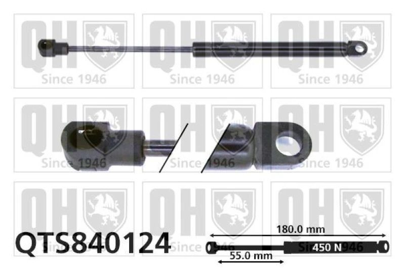 Image of QUINTON HAZELL Tailgate strut QUINTON HAZELL QTS840124