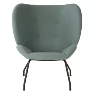 Image of Statement Armchair in Soft Mint with Matt Black Legs