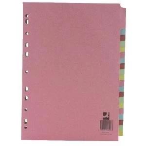 Image of Q-Connect 20-Part Subject Divider Multi-Punched A4 Pack of 20 KF01517Q
