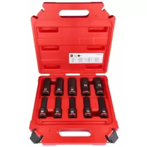 Image of Milwaukee - 4932480457 1/2' Shockwave 10 Piece Impact Duty Deep Socket Set