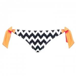 image of Figleaves Juno Luxe Wide Tie Side Bikini Brief - BLACK/WHITE