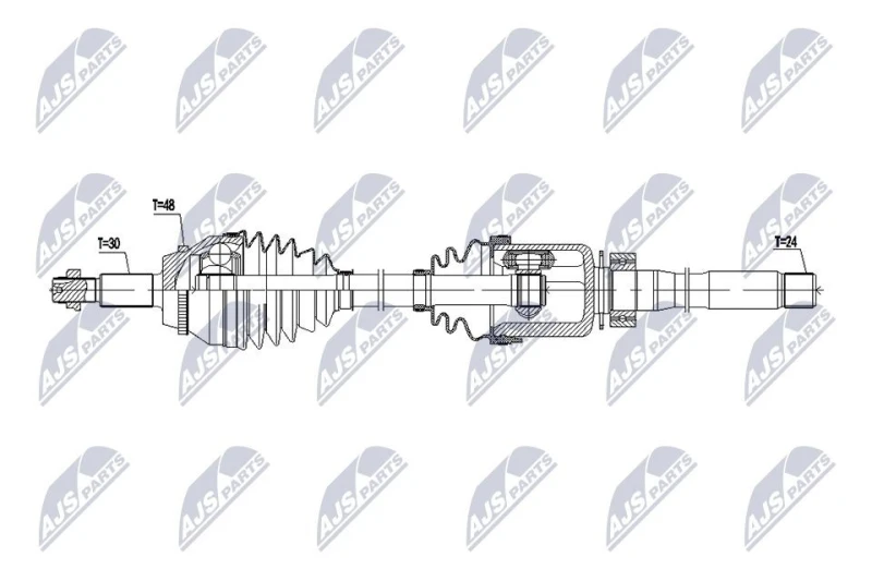 Image of NTY NPW-TY-258 Drive shaft Front Axle Right Drive Shaft (13)