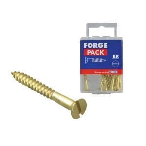 Image of ForgeFix Wood Screw Slotted CSK Brass 1" x 4 Forge Pack 35