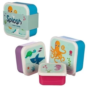 image of Sealife Design Set of 3 Plastic Lunch Box