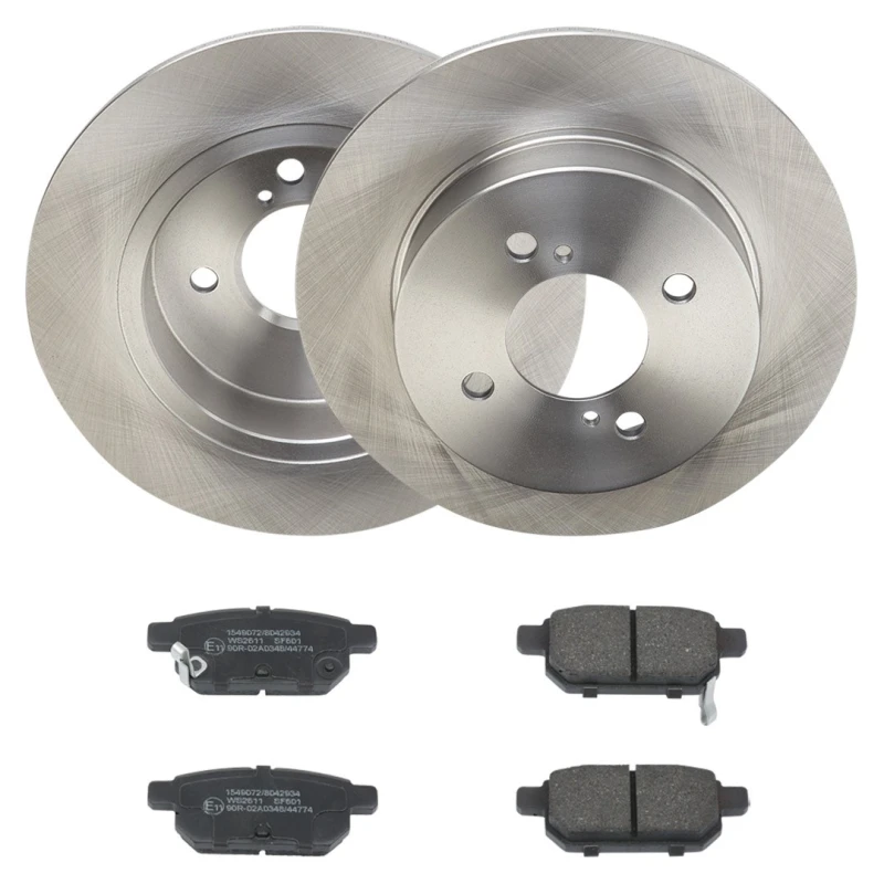 Image of RIDEX 3405B2434 Brake disc and pads set Rear Axle, Brake Disc Type: Solid, with acoustic wear warning Brake Set,disc brakes (3405)