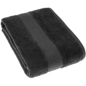 Image of HOMESCAPES Turkish Cotton Black Bath Sheet - Black
