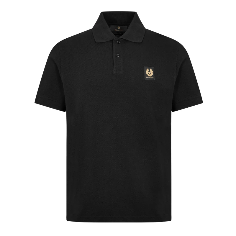Image of Belstaff Cotton Pique Polo Black male S