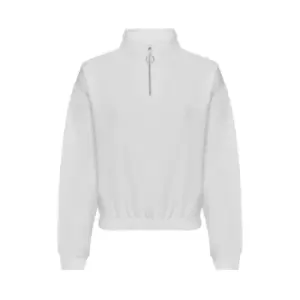 image of Awdis Womens/Ladies Cropped Sweatshirt (L) (Arctic White)