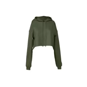 Bella + Canvas Ladies Cropped Hoodie (M) (Military Green)