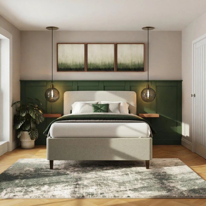 Image of GFW Addison 135Cm Ottoman Bed Frame Beige Grey unisex King