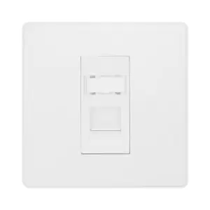 BG Evolve Pearl White Single Rj45 Telephone Socket - PCDCLRJ451W - main image