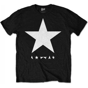 Image of David Bowie Blackstar White Star on Black Mens Medium T-Shirt - White Star on Black