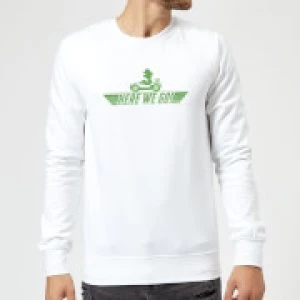Image of Nintendo Mario Kart Here We Go Luigi Sweatshirt - White - S