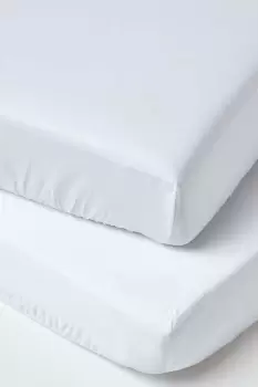 Image of Organic Cotton Fitted Cot Sheets 400 Thread Count, 2 Pack