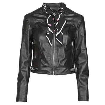 Image of Guess NEW JONE JACKET womens Leather jacket in Black - Sizes S,M,L,XS