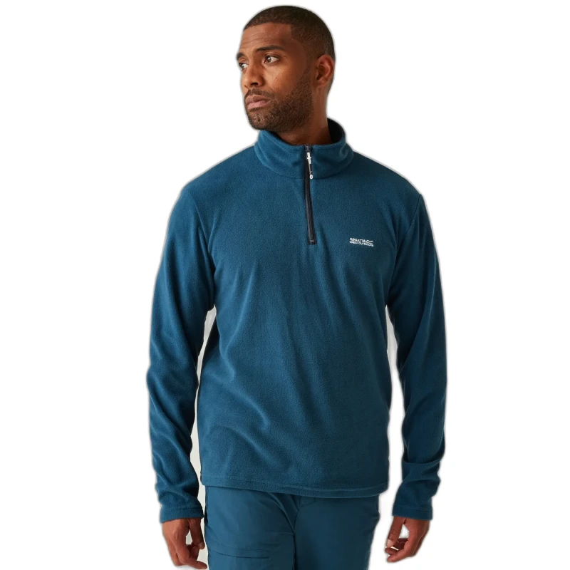 Image of Regatta Regatta Men 'Thompson' Lightweight Half Zip Fleece in Mid Blue Size: 4X-Large Mid Blue 4XL Male 5020436272258