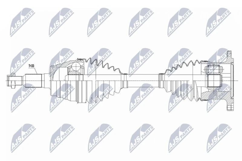 Image of NTY NPW-CH-165 Drive shaft Automatic Transmission, Front Axle Right Drive Shaft (13)