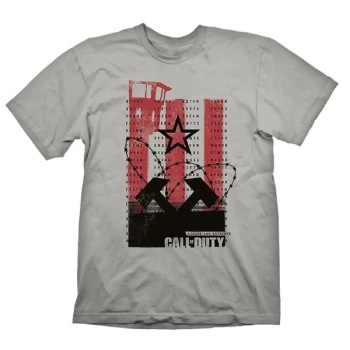 Image of Call Of Duty: Cold War Wall Mens L T-Shirt - Light Grey