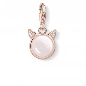 image of Sterling Silver Cats Ears Rose Gold Charm Pendant 1842-417-9