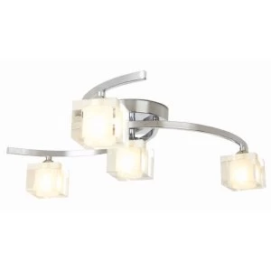 Image of Robert Dyas Village At Home Ice 4-Bulb Ceiling Light - Chrome