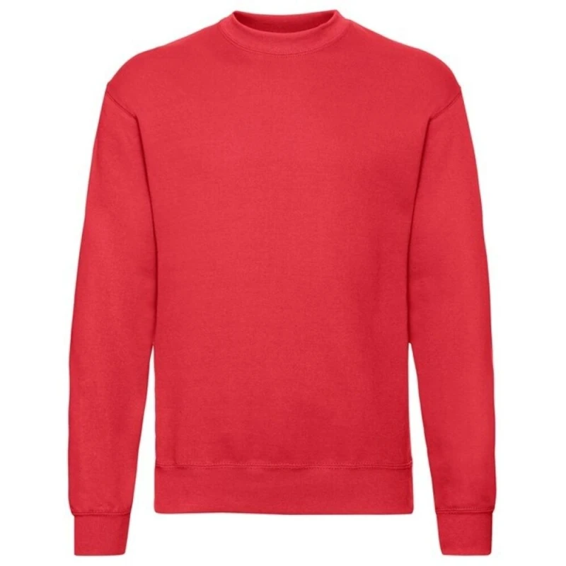 Image of Fruit Of The Loom Fruit of the Loom Men Classic 80 20 Set-in Sweatshirt in Red Size: Small Red S Male 5063470950959
