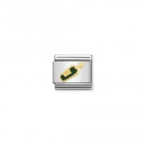 Image of Nomination Composable Classic Drinks Enamel Gold White Wine Link 030218/05