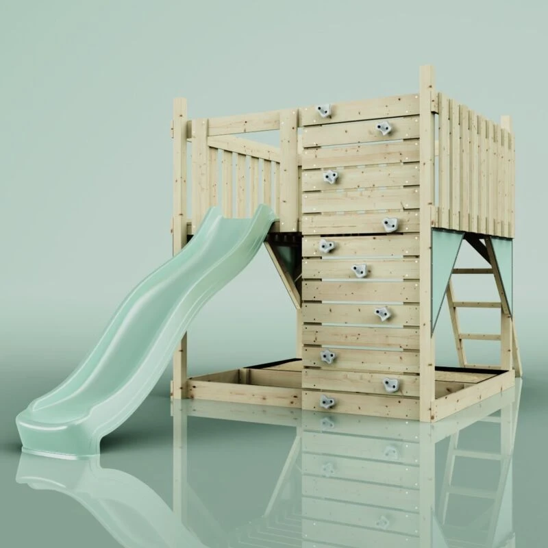Image of OutdoorToys PolarPlay Kids Scandinavian Style Climbing Platform - Fai Sage in Beige Beige Unisex