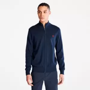 Image of Timberland Williams River Full-zip Sweater For Men In Navy Blue, Size S