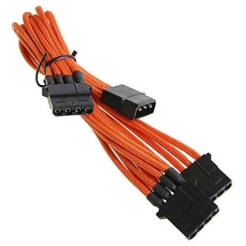 Image of BitFenix Alchemy Molex to 3 x Molex Extension Adaptor 55cm - Orange