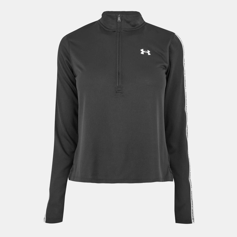 Image of Under Armour Womens Tech Tape Zipped Long-Sleeve Performance Gym Top Black female 8 (XS)