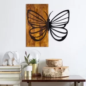 Image of Butterfly Walnut Black Decorative Wooden Wall Accessory