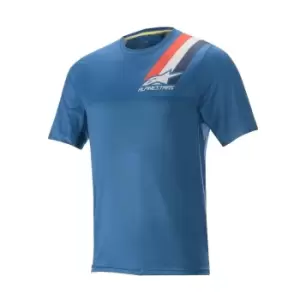 image of Alpinestars Alps 4.0 Mens Short Sleeve Jersey in Melange Blue Grey Red