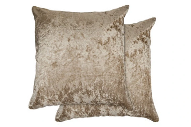 Image of Crushed Velvet Cushion Cover In Taupe