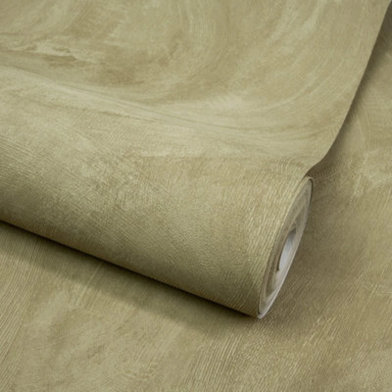 Image of Grandeco Serra Rustic Limewash Chalk Paint Distressed Plaster Effect Textured Wallpaper, Deep Neutral Moss