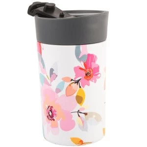 image of Beau & Elliot Beau and Elliot Gardenia White Floral Insulated Travel Mug - 300ml