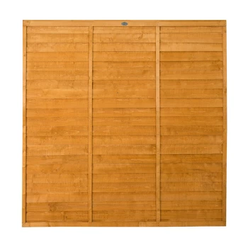 image of Forest 6ft x 6ft (1.83m x 1.83m) Dip Treated Straight Edge Lap Panel - Natural Timber