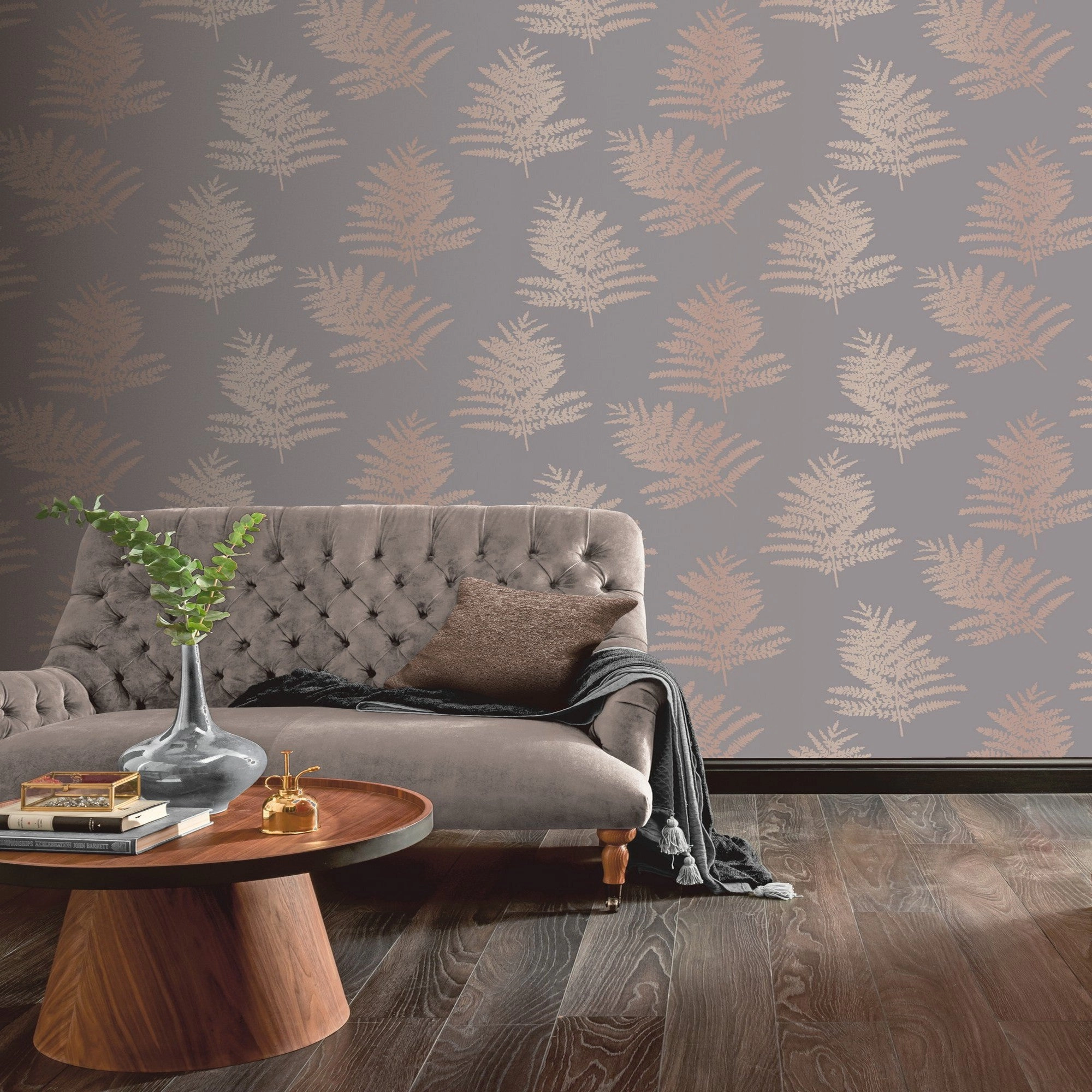 Image of Arthouse Metallic Fern Gold Wallpaper