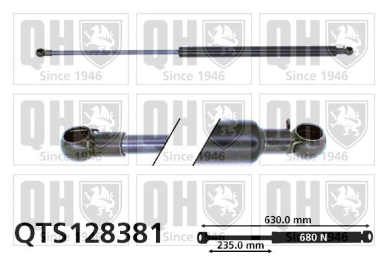 Image of QUINTON HAZELL Tailgate strut QUINTON HAZELL QTS128381