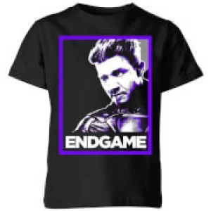 Image of Avengers Endgame Hawkeye Poster Kids T-Shirt - Black - 11-12 Years
