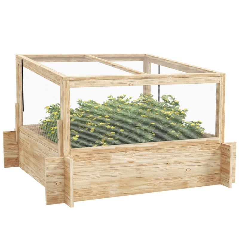 Image of Outsunny Outsunny - Outdoor Raised Garden Bed with Cold Frame Greenhouse and Openable Top 5056725503185