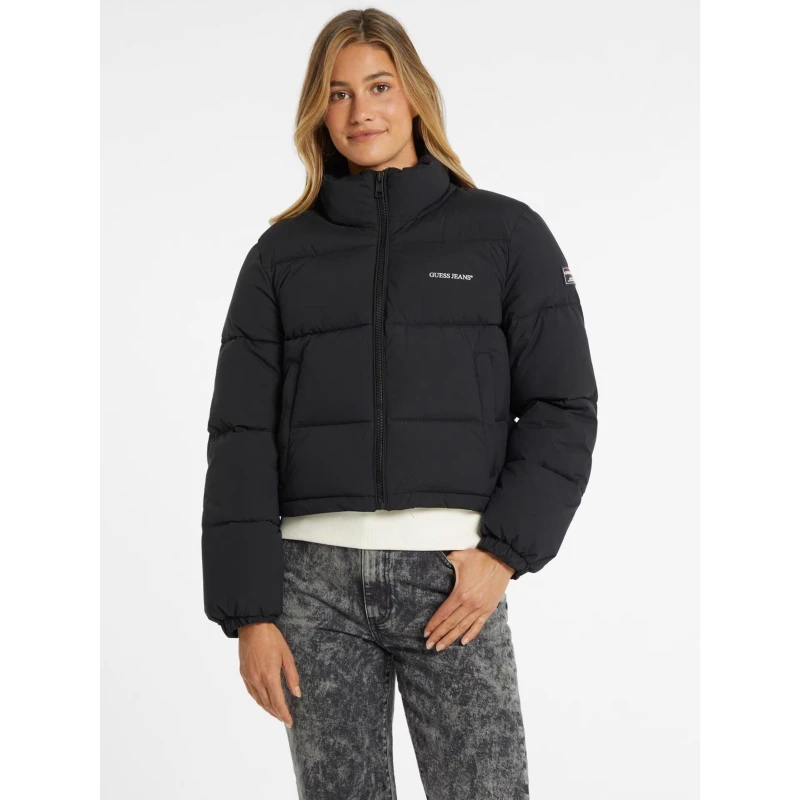 Image of Guess Crop Puffer Jacket 15024605 Black