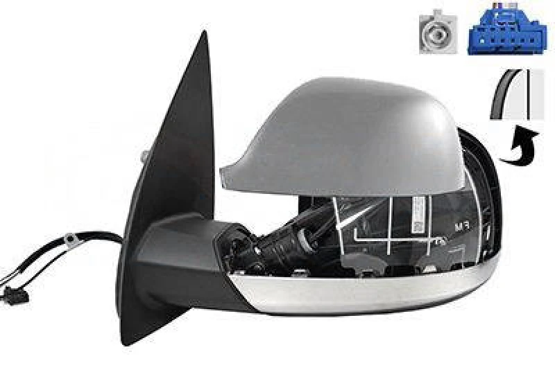 Image of VAN WEZEL 5786807 Wing mirror * HAGUS * Left, with aerial, Chromed Outside Mirror (50)