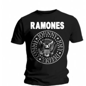 Image of Ramones Seal Mens Black T Shirt: Large
