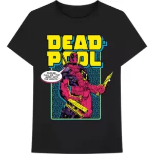 Image of Marvel Comics - Deadpool Comic Merc Unisex XX-Large T-Shirt - Black